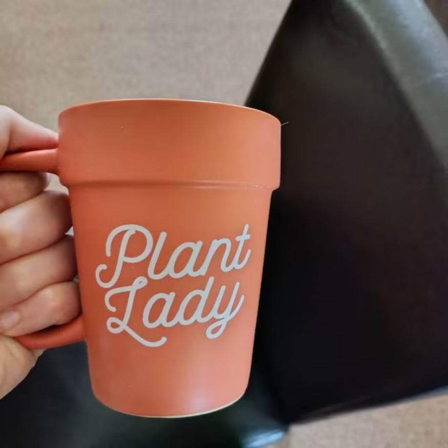 Engraved Plant Lady Terra-cotta Pot Mug