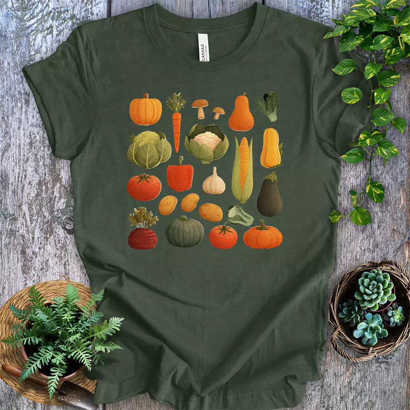Vintage Botanical Vegetable Garden T-Shirt